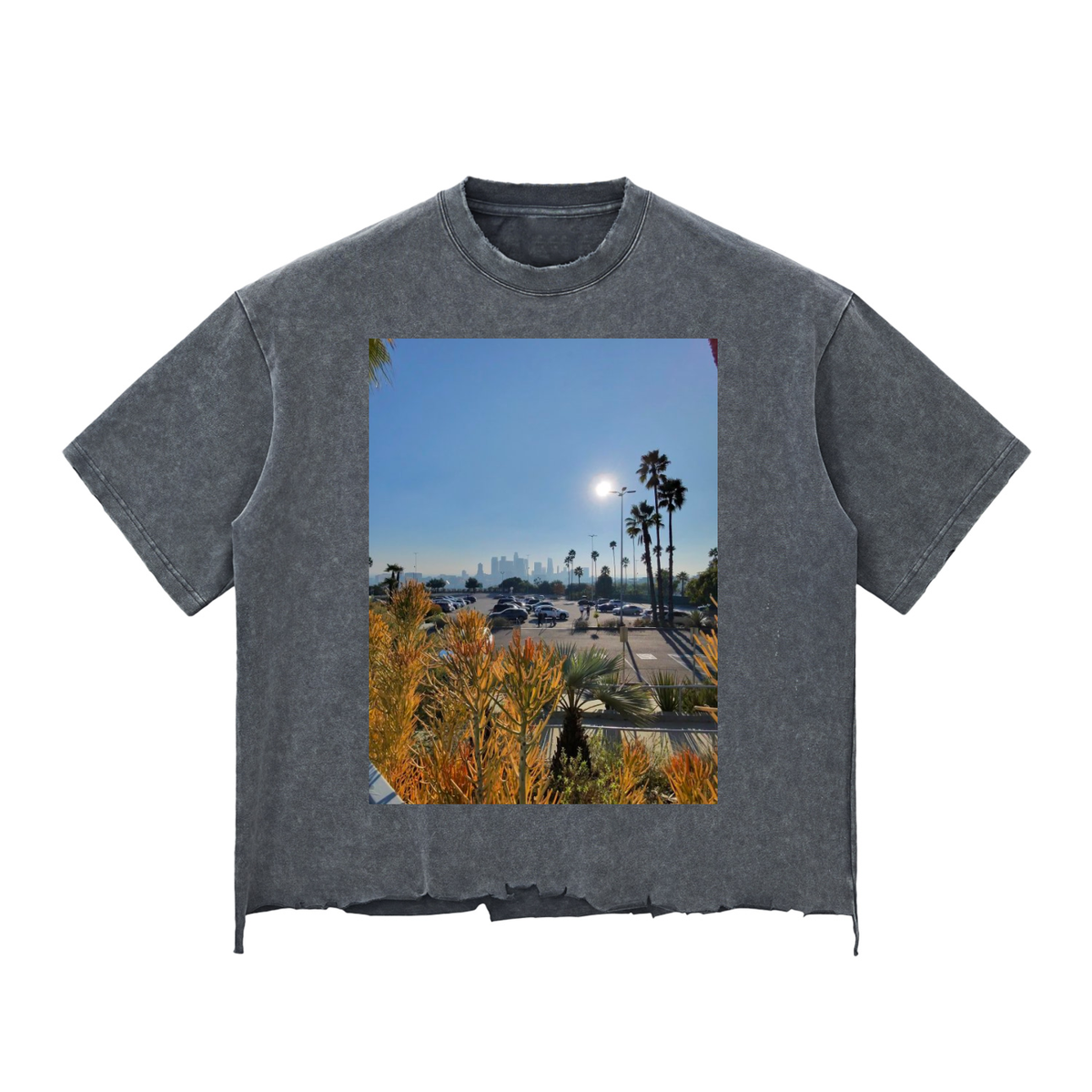 Snow Wash Raw-Hem Boxy T-shirt