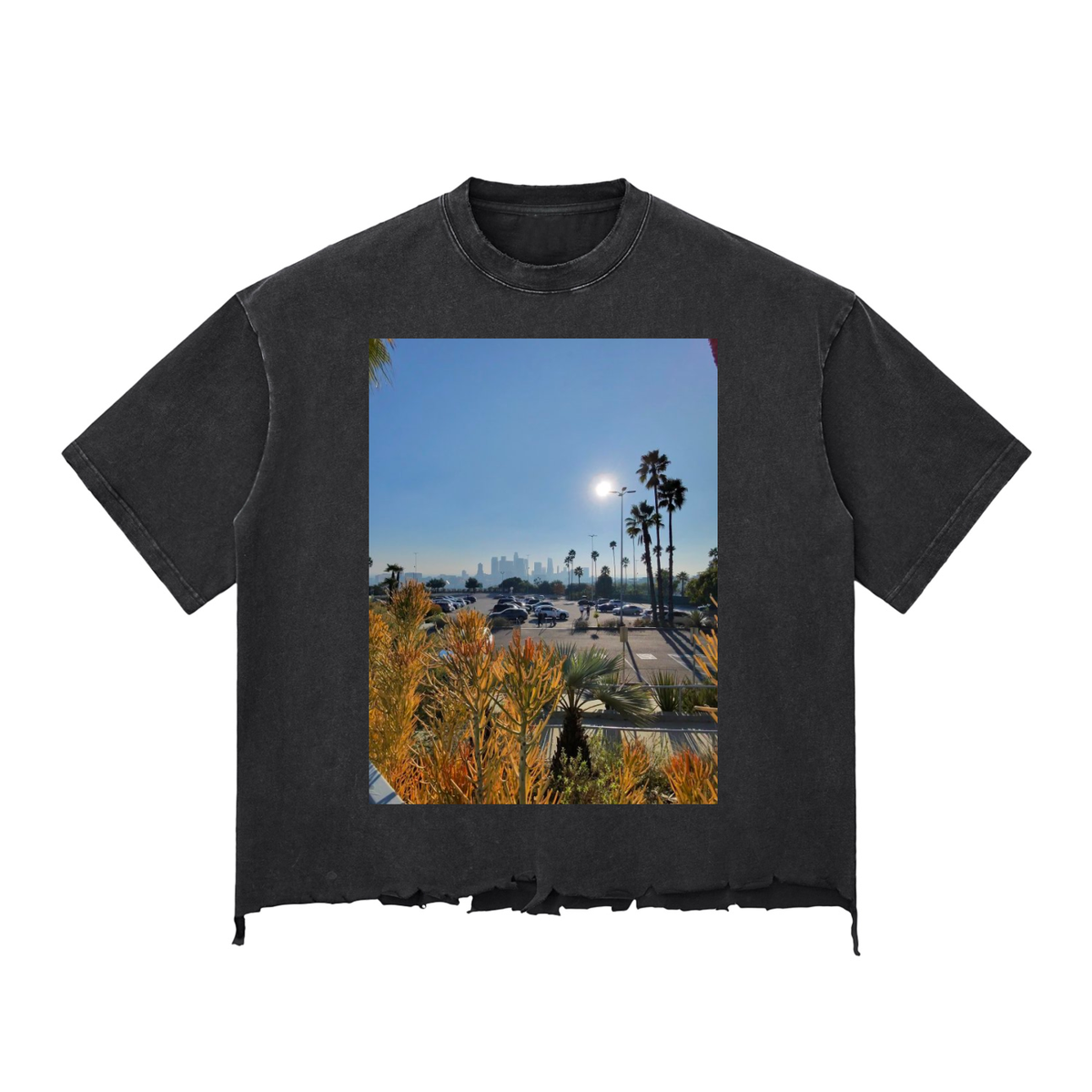 Snow Wash Raw-Hem Boxy T-shirt