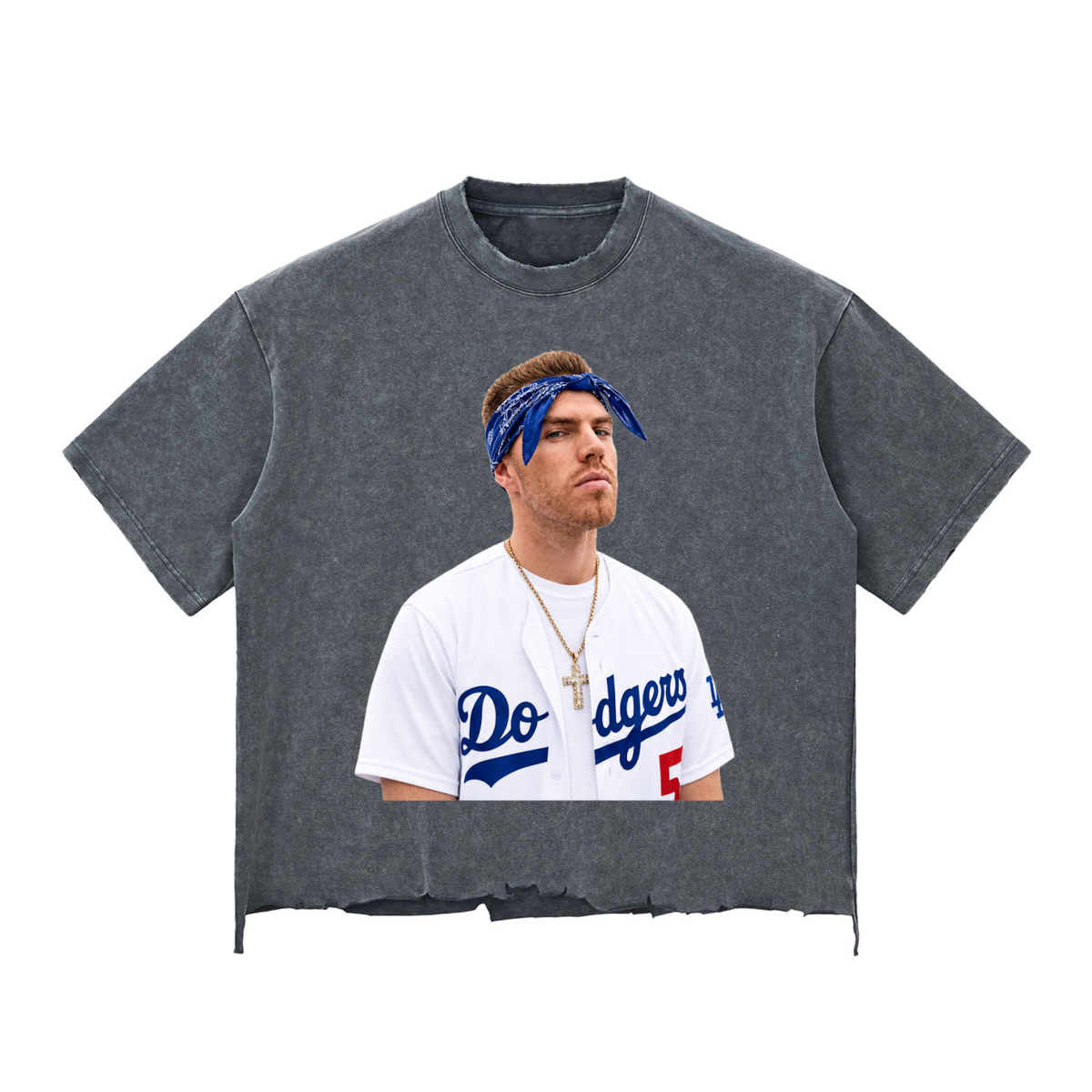 Snow Wash Raw-Hem Boxy T-shirt