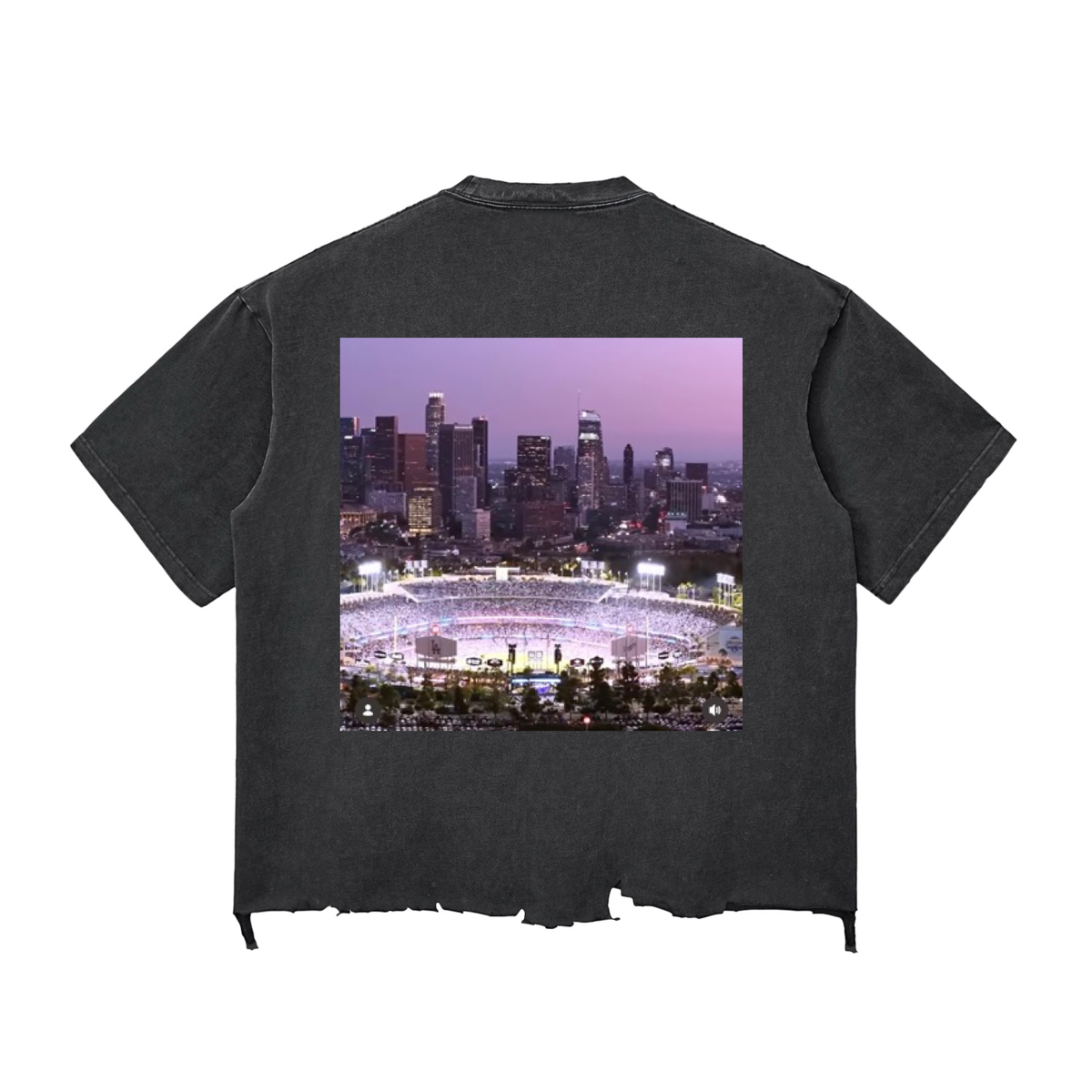 Snow Wash Raw-Hem Boxy T-shirt