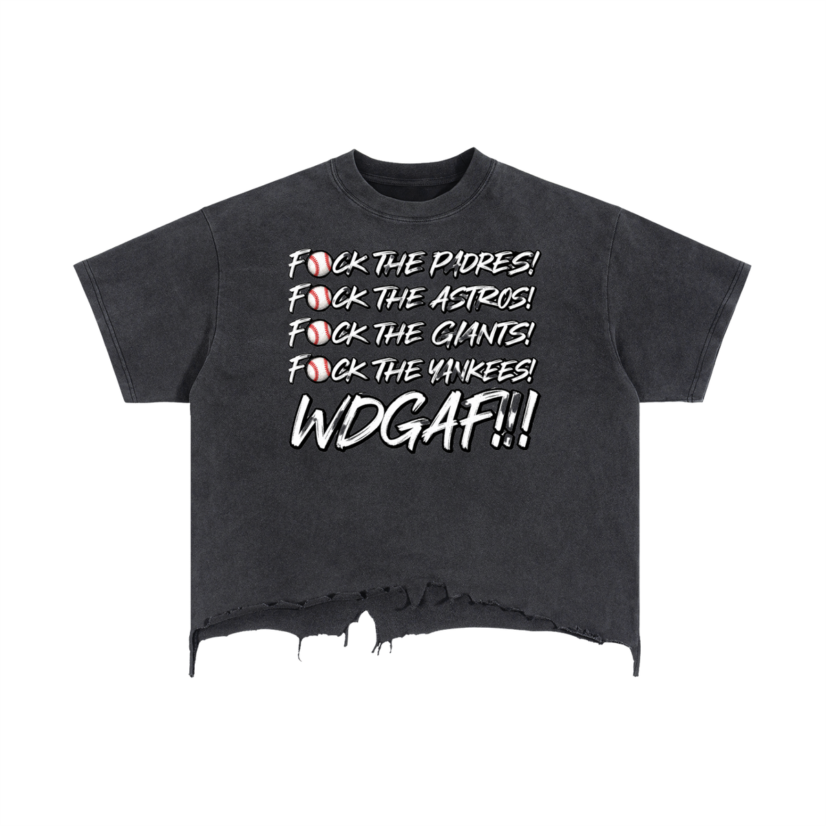 Vintage Wash Boxy Distressed Hem T-Shirt