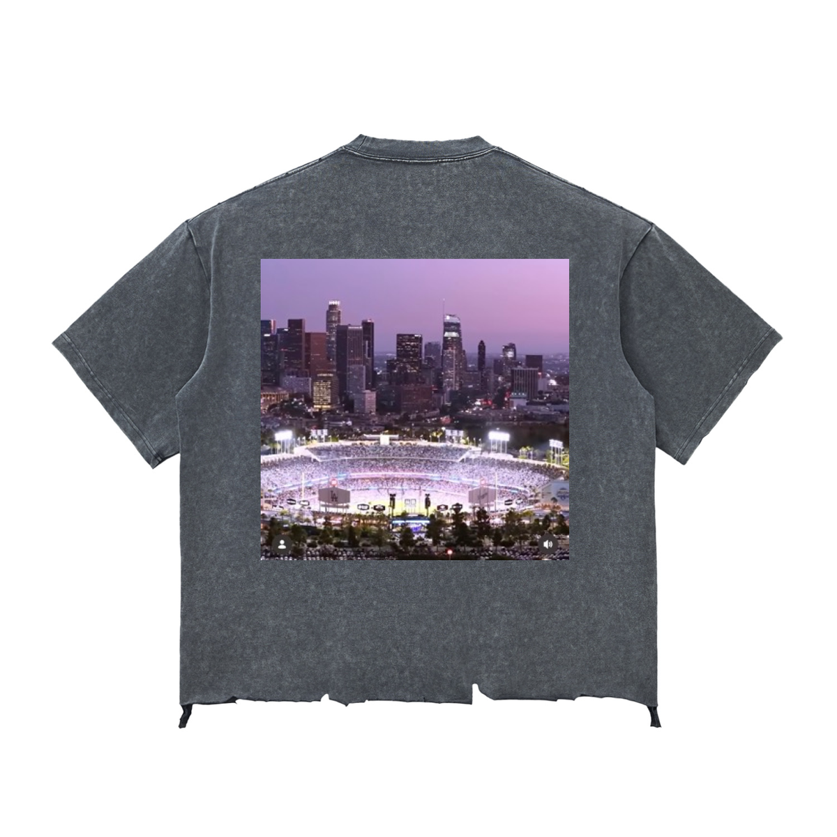 Snow Wash Raw-Hem Boxy T-shirt