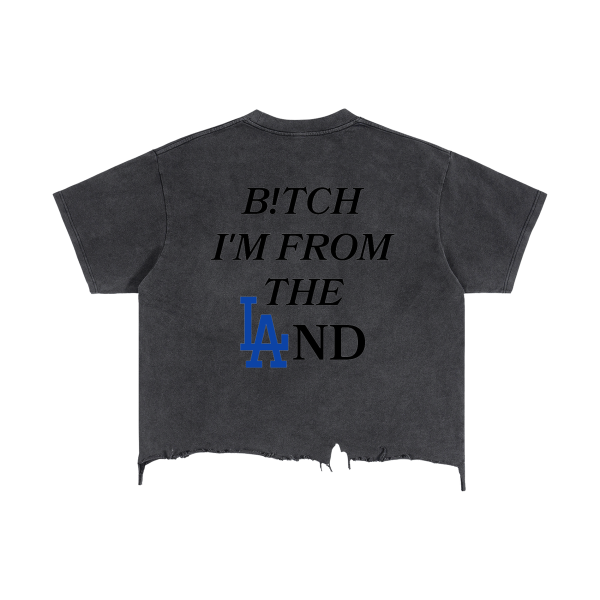 Vintage Wash Boxy Distressed Hem T-Shirt