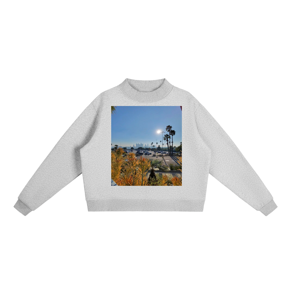Essential Fleece Mock-Neck Crew Sweatshirt