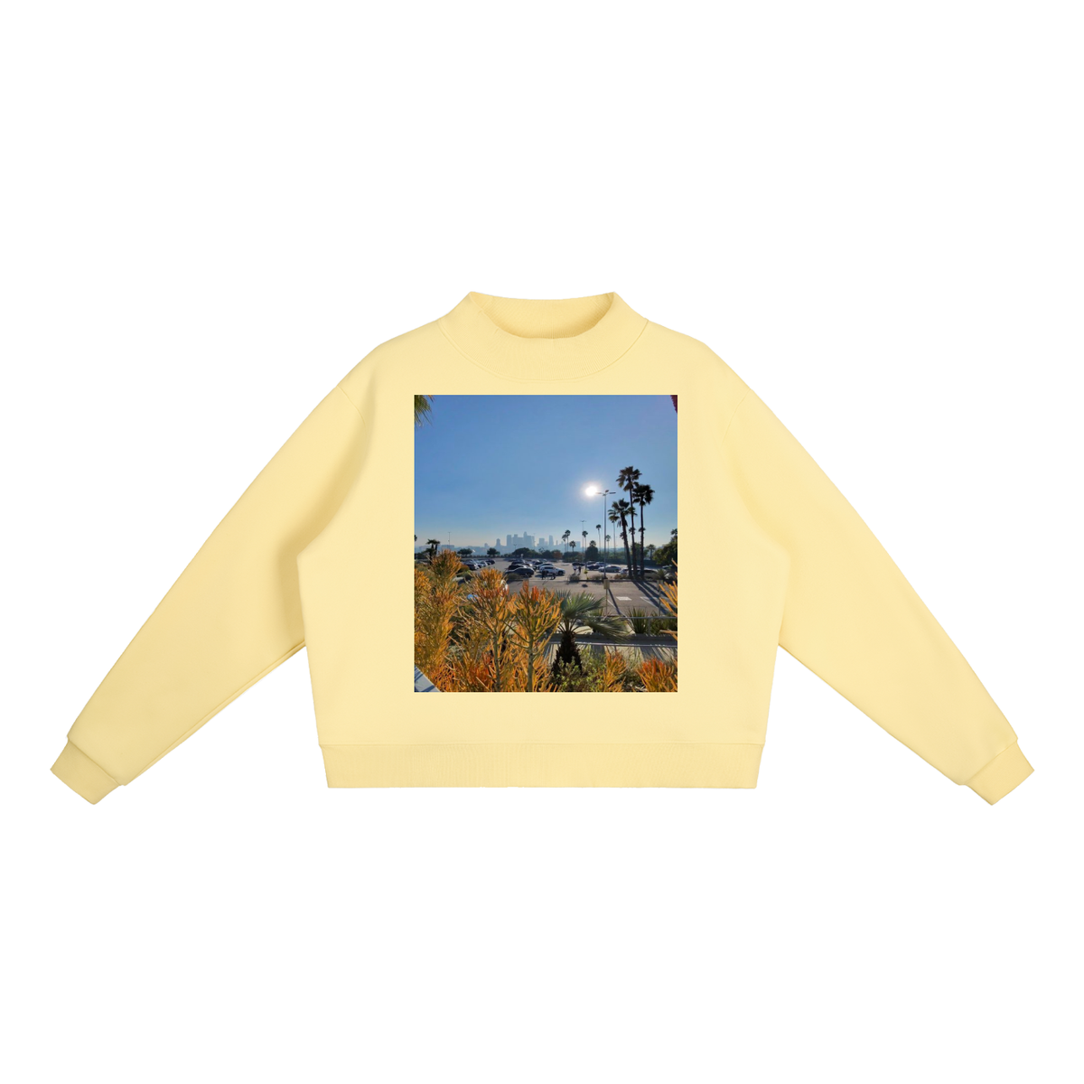 Essential Fleece Mock-Neck Crew Sweatshirt