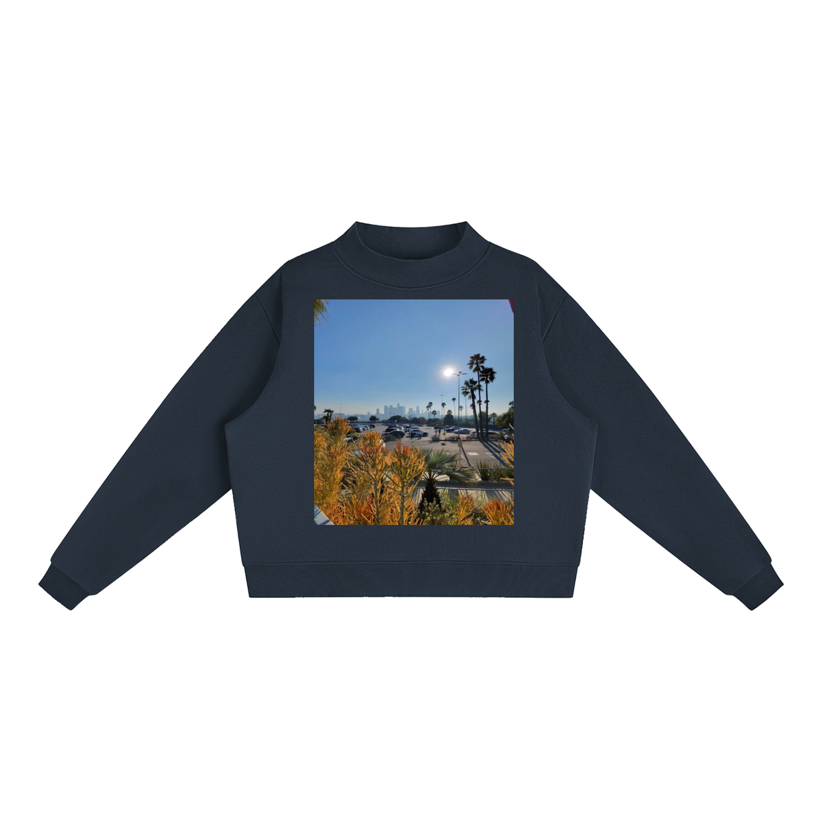 Essential Fleece Mock-Neck Crew Sweatshirt