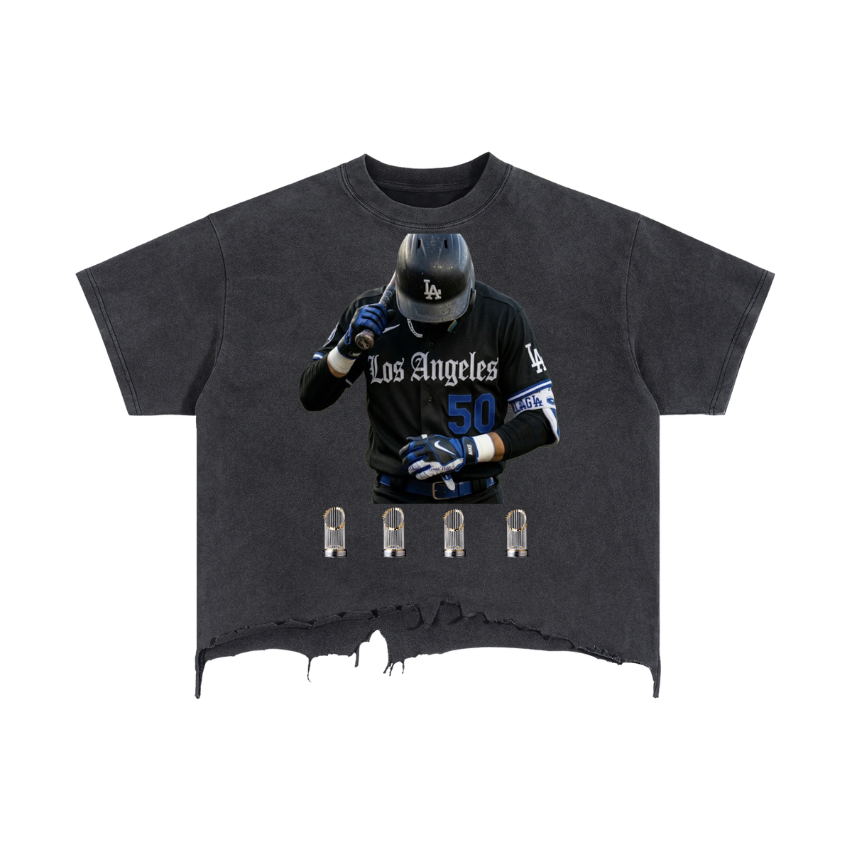 Vintage Wash Boxy Distressed Hem T-Shirt