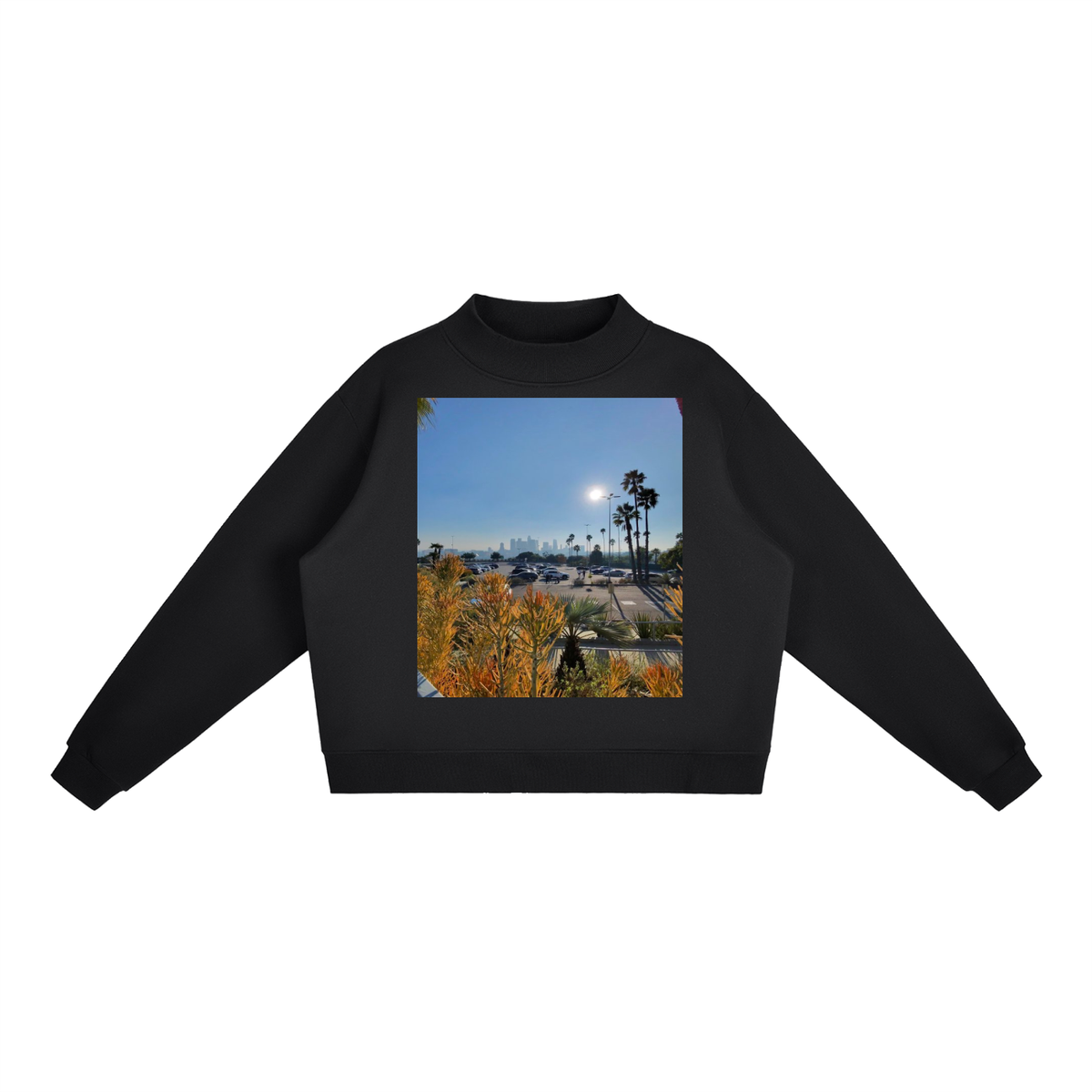 Essential Fleece Mock-Neck Crew Sweatshirt