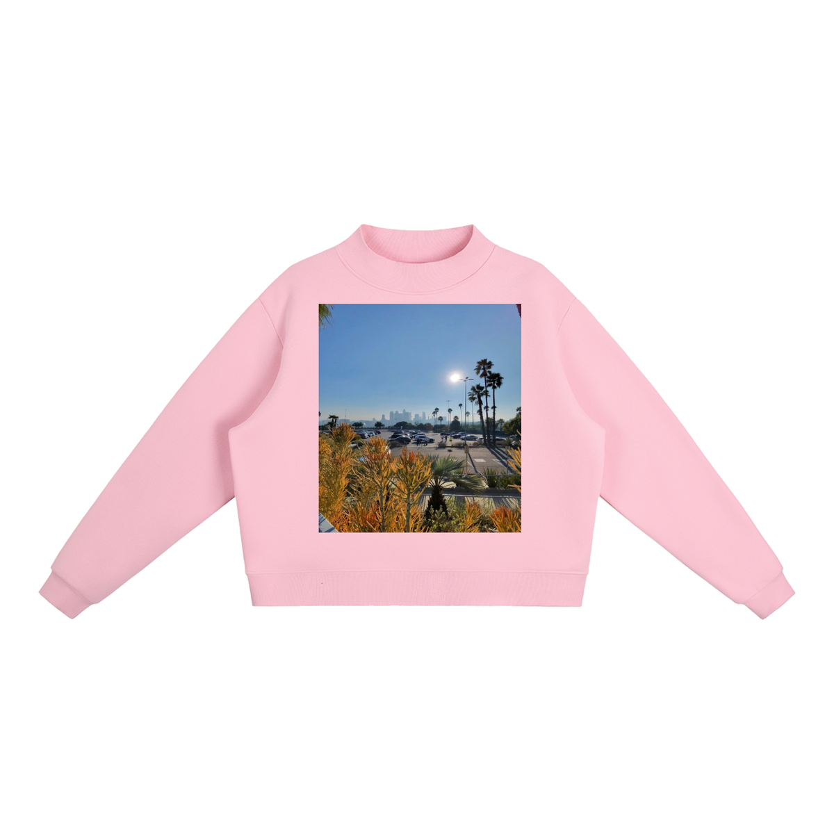 Essential Fleece Mock-Neck Crew Sweatshirt